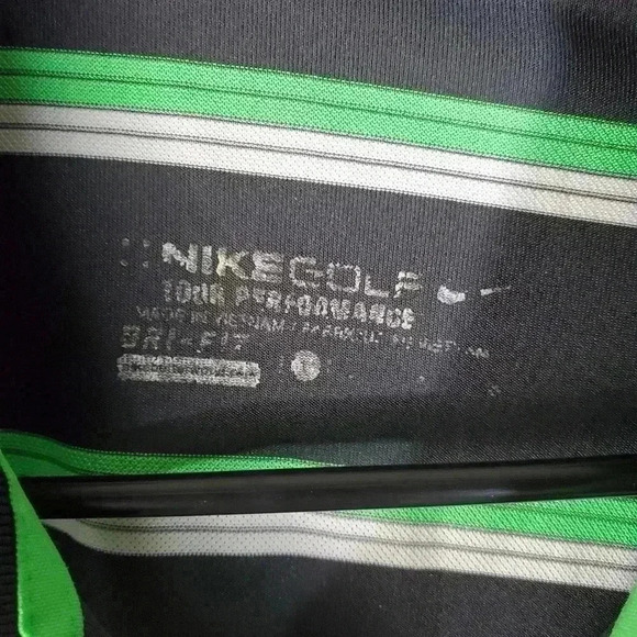 Nike Dri-Fit Golf Polo Tour performance Sz L Grey Green - Picture 4 of 6